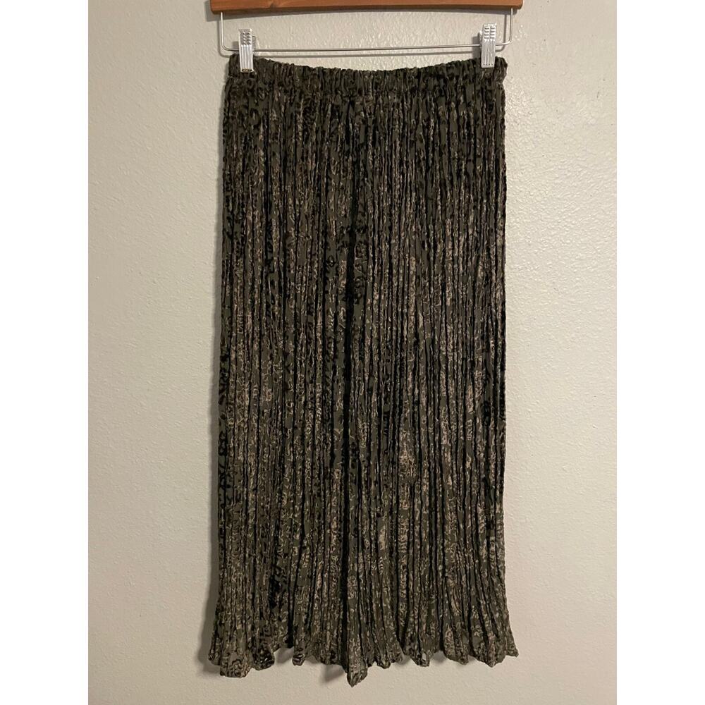 VTG Lucia Lukken Womens Broomstick Skirt Medium Green Velvet Whimsigoth Witchy